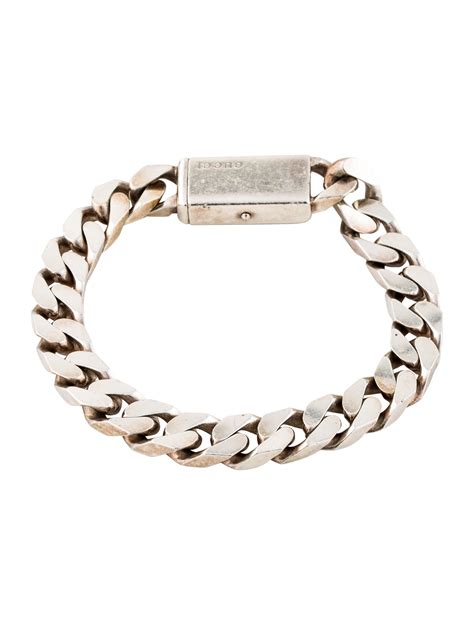 silver gucci link bracelet|Gucci sterling silver charm bracelet.